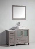 42 in. Single Sink Vanity Cabinet with Ceramic Vessel Sink & Mirror Grey C934
