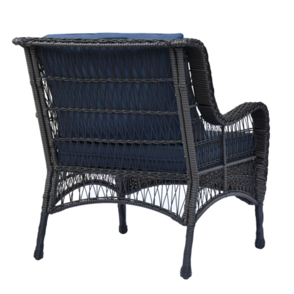 6-Piece Rattan Outdoor Conversation Set Navy Blue Metal Z6786