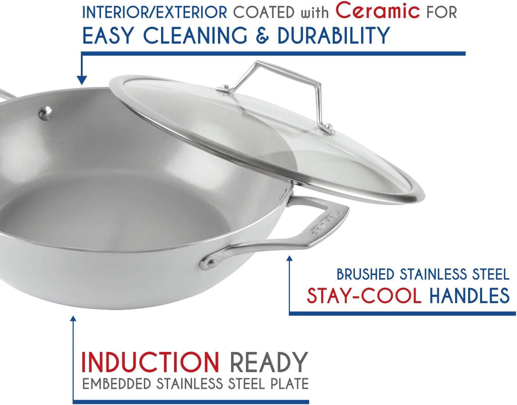 5 Qt Ceramic Nonstick Chef Pan With Cover G85937