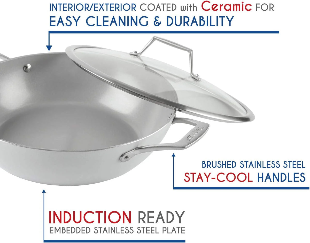 5 Qt Ceramic Nonstick Chef Pan With Cover G85937