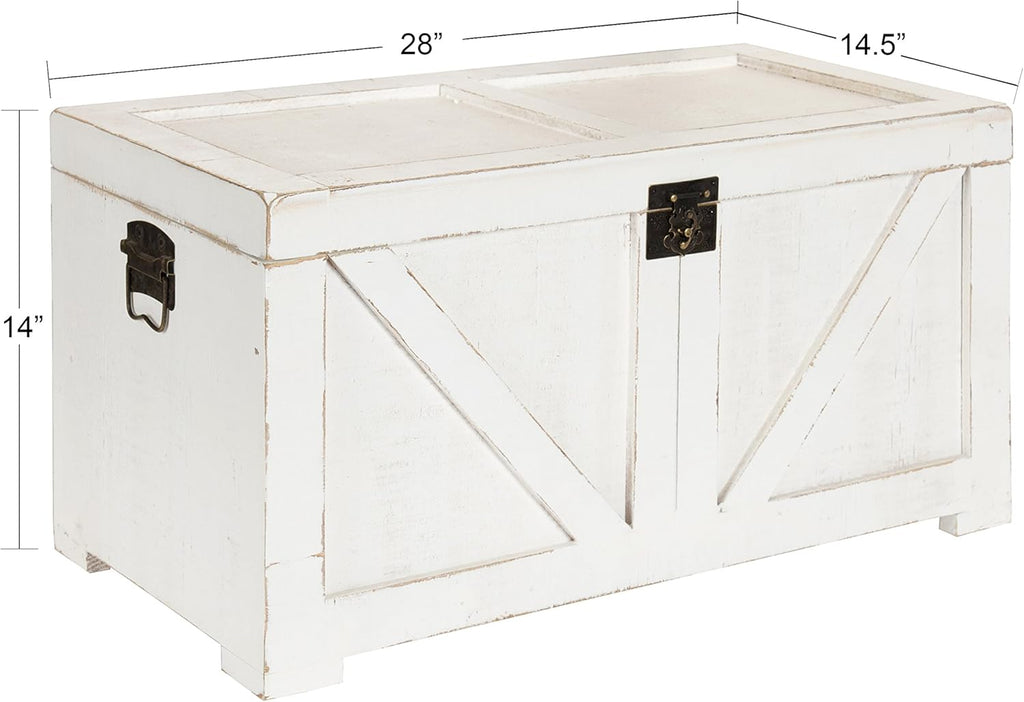 Small Gray Wooden Storage Chest Q566