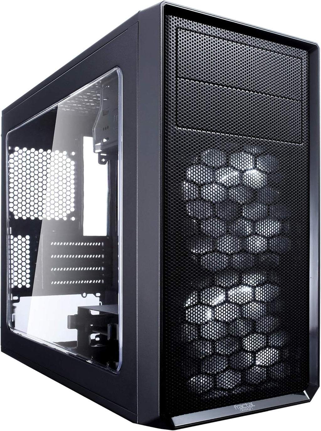White Mid Tower Computer Case with Window Side Panel Y848