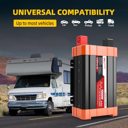 2000W Pure Sine Wave Power Inverter 12V to 120V AC with Dual AC and USB R511