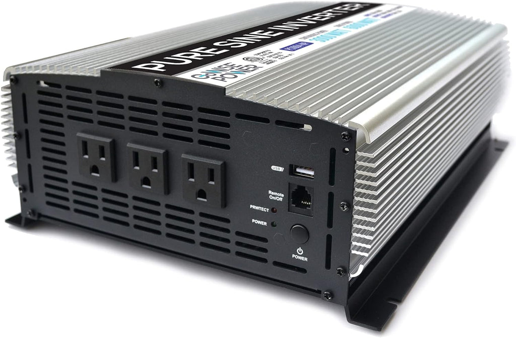 3000W Continuous 6000W Surge Peak Pure Sine Wave Inverter with Starter Cables and 4 Output Sockets X726