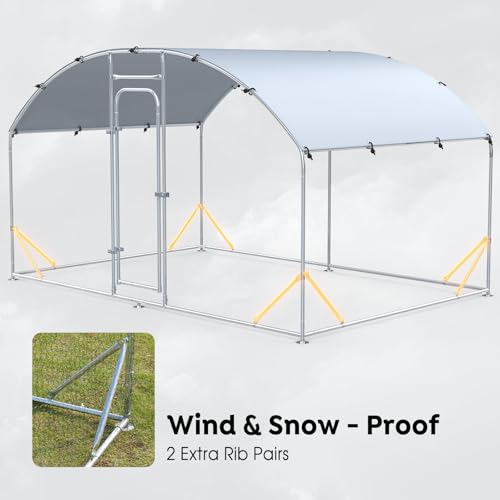 Large Metal Walk-in Chicken Coop with Anti-UV Cover Y27335