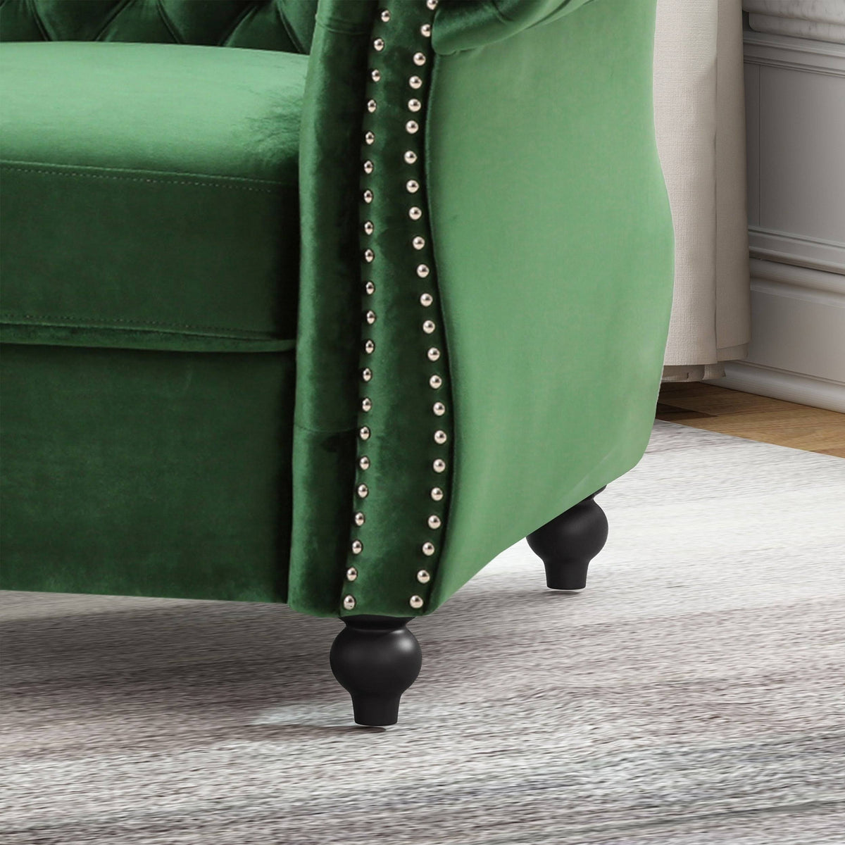 Dark Gray Velvet Club Chair B97461