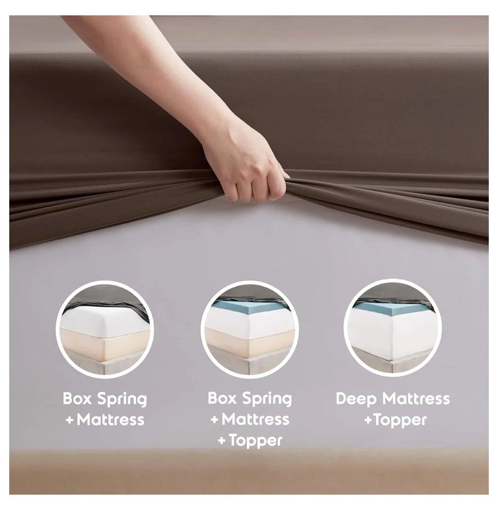 Chocolate Brown 3 Piece Twin Bed Sheets Set L721733
