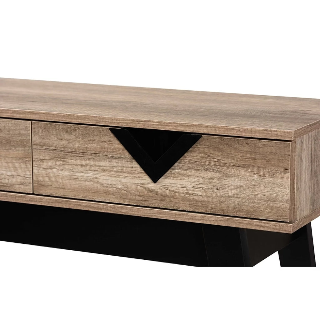 Light Brown Wood 2-Drawer Console Table W770