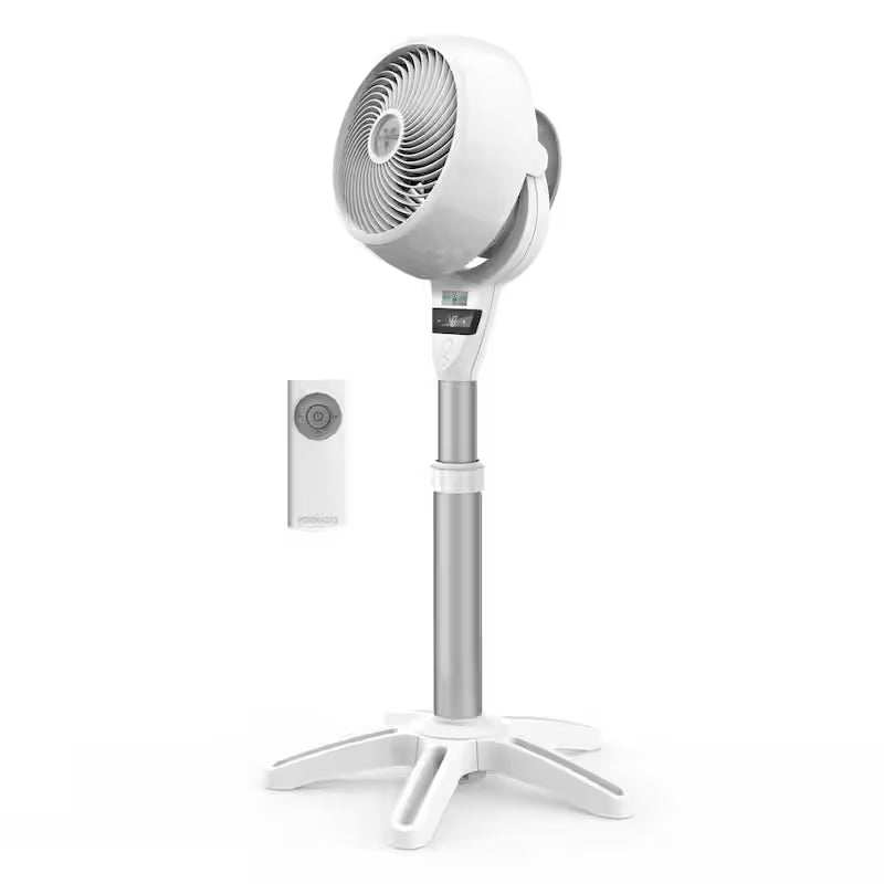 White Variable Speeds Pedestal Fan with Remote Control F12570