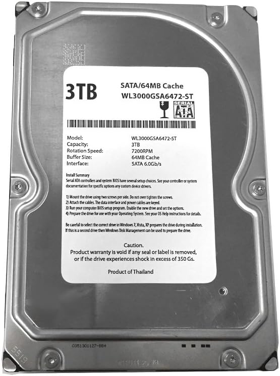 3.5 7200RPM 64MB Cache SATA 6.0Gb/s 3.5 Desktop Hard Drive Pack of 2 I4394