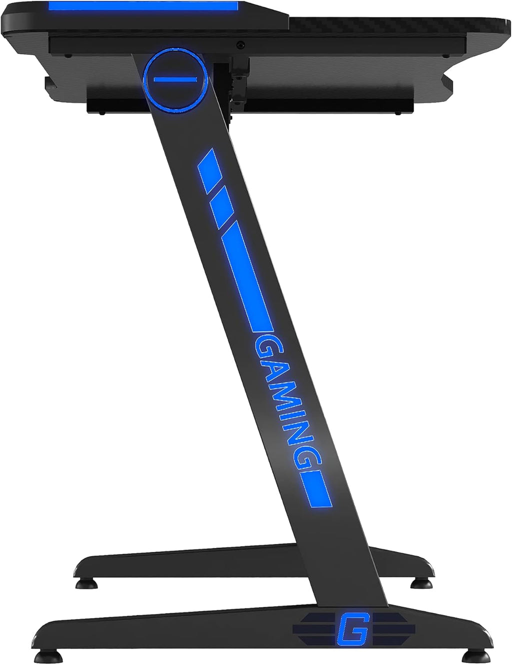 47 inch R-Shaped Gaming Desk with RGB Lighting C76812