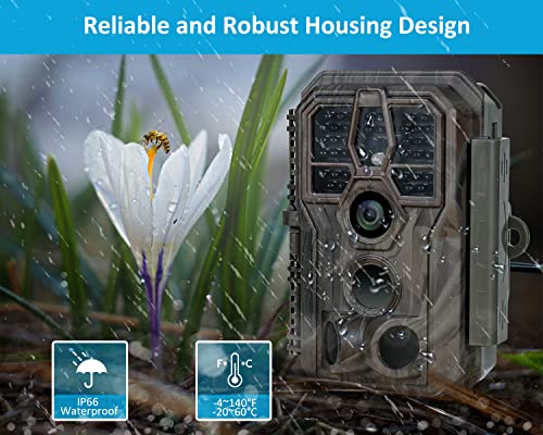64MP 1296p HD Video Trail Camera with 100ft Night Vision Motion Activated Waterproof Y875604