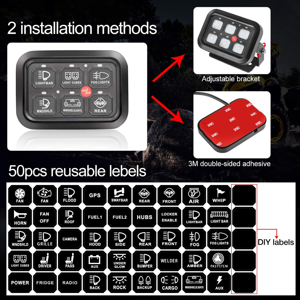 6 Gang Touch Switch Panel with Harness G78861