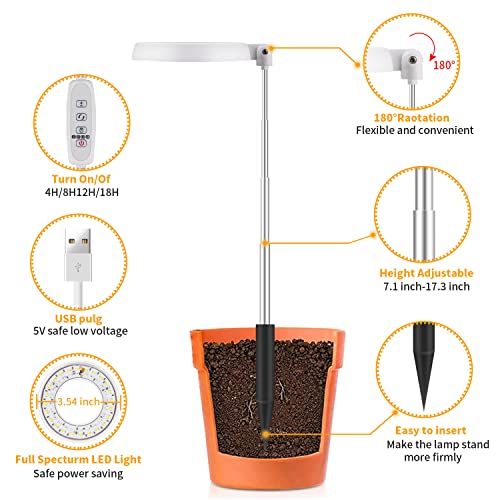 2 Pack LED Grow Light with Timer W655441