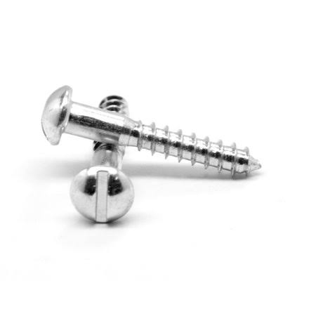 #8 x 1 1/4 inch Wood Screw Slotted Round Head Low Carbon Steel Zinc Plated S840770
