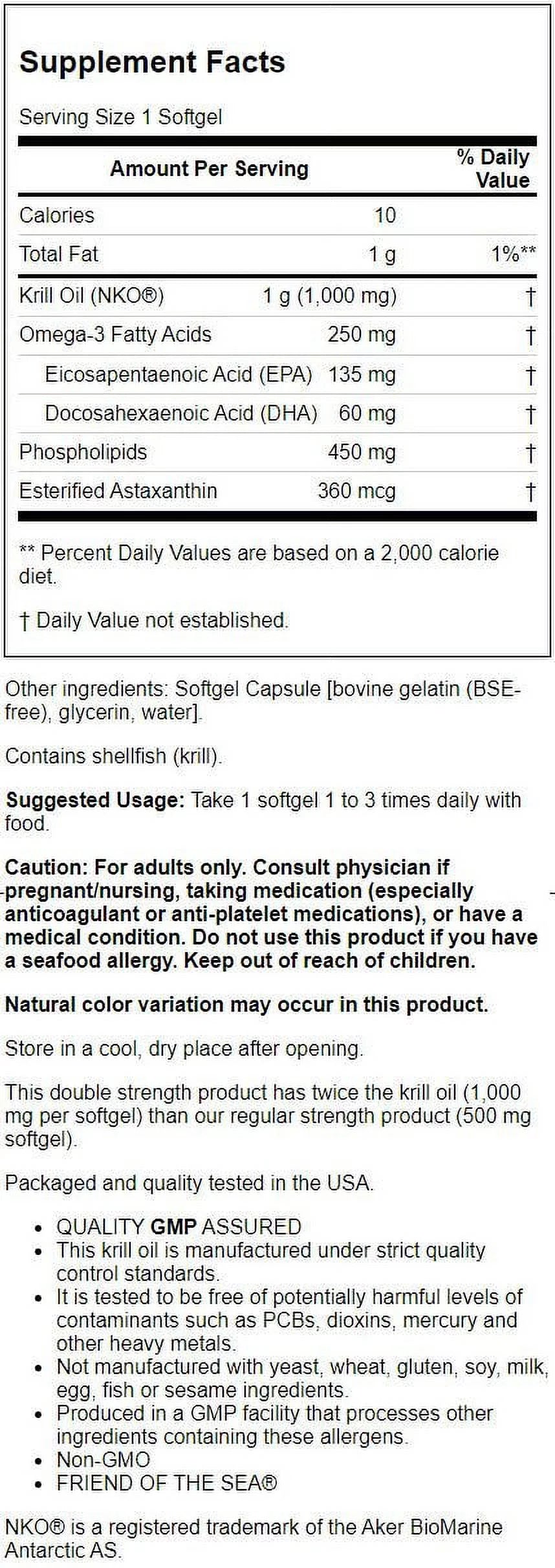 Krill Oil Softgels, 1000 Mg, 120 Ct K1034