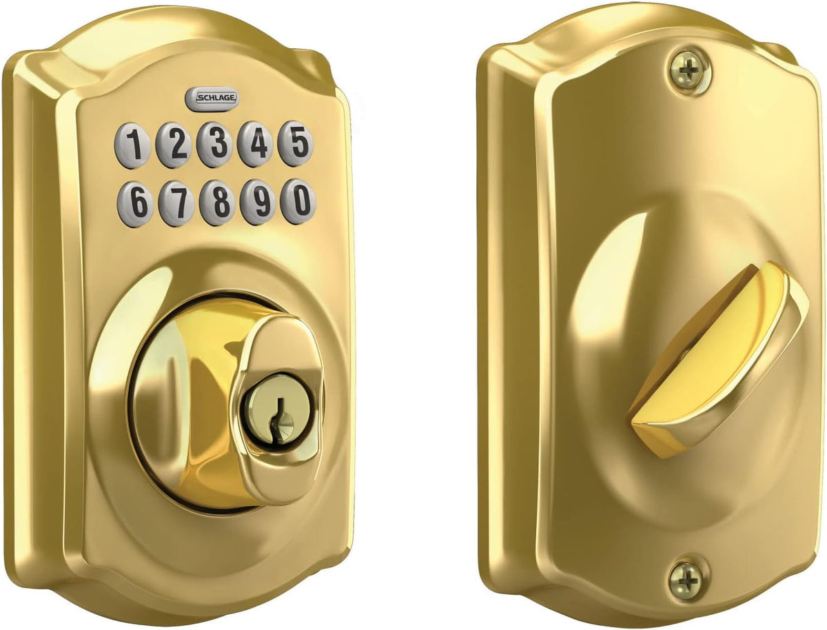 Keypad Deadbolt Electronic Keyless Entry Lock Bright Brass Q13807