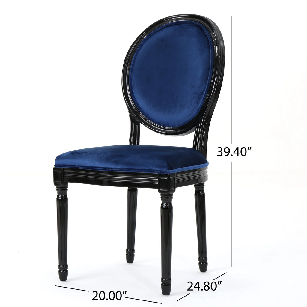 Velvet Dining Chairs Set of 4 Navy Blue O748