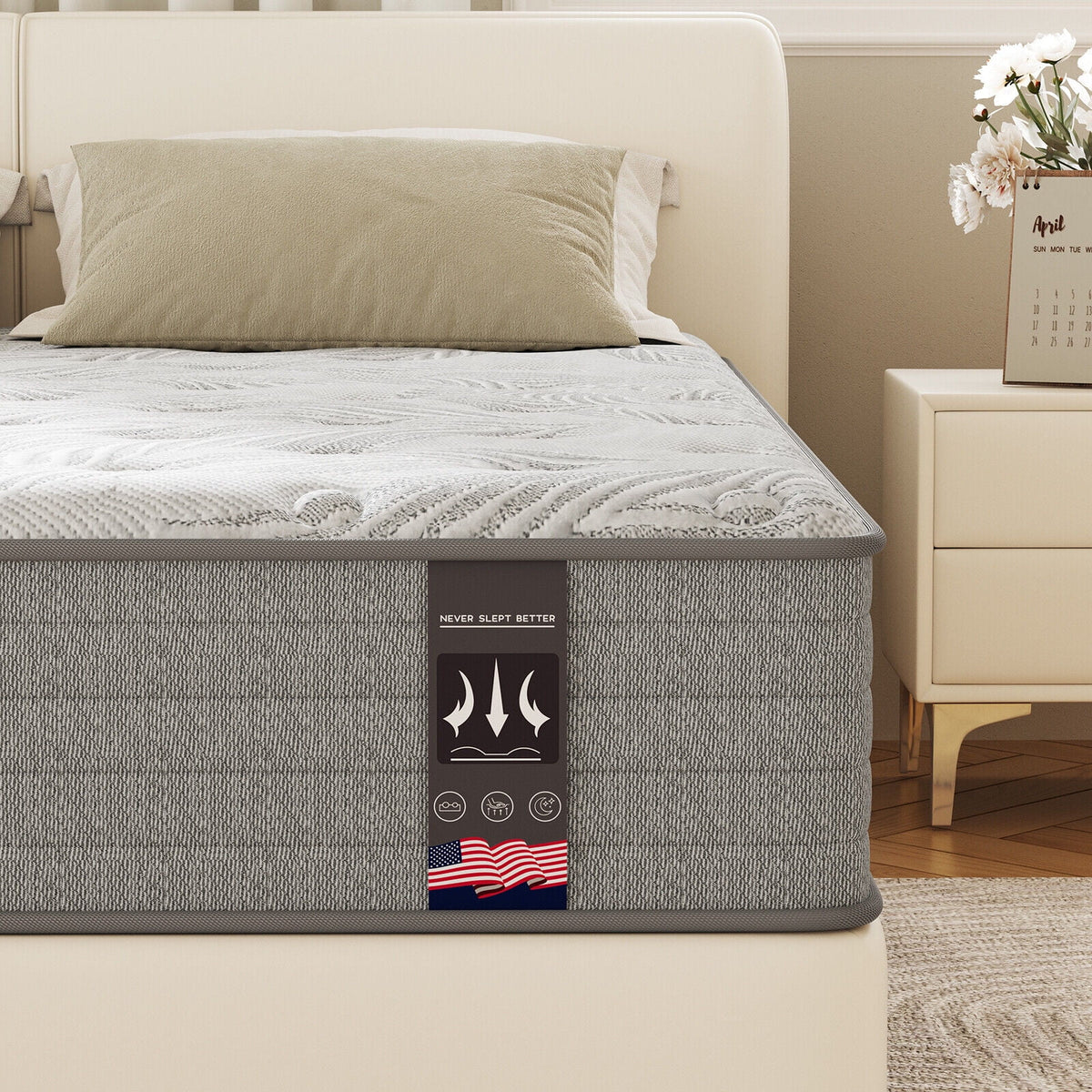 12 Inch Cool Memory Foam & Spring Hybrid Mattress U9090