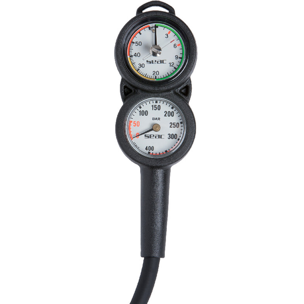 Black/Red Console Pressure Gauge & Depth Gauge W9131