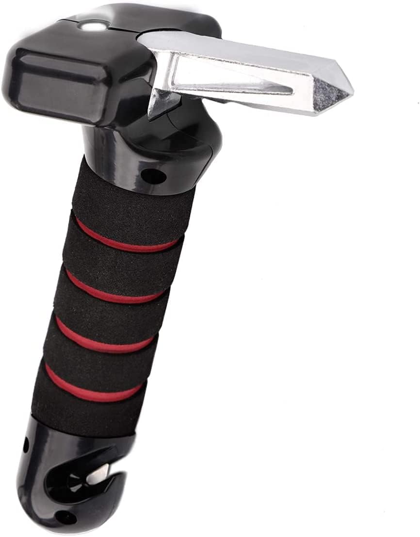 Red 4 in 1 Vehicle Support Handle with Seatbelt Cutter Window Breaker I10697