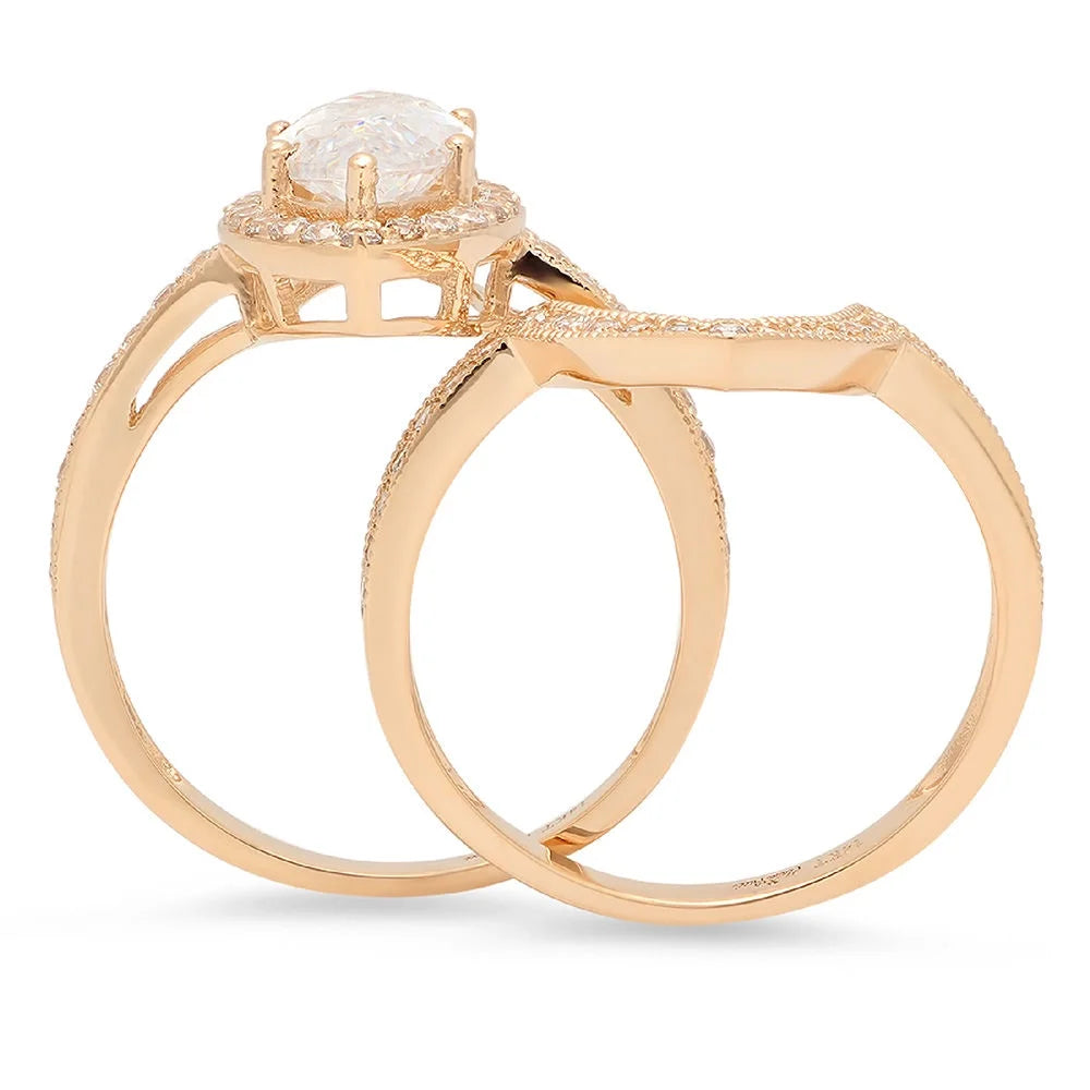 18K Yellow Gold Halo Engagement Ring with Cultured Diamond U427020