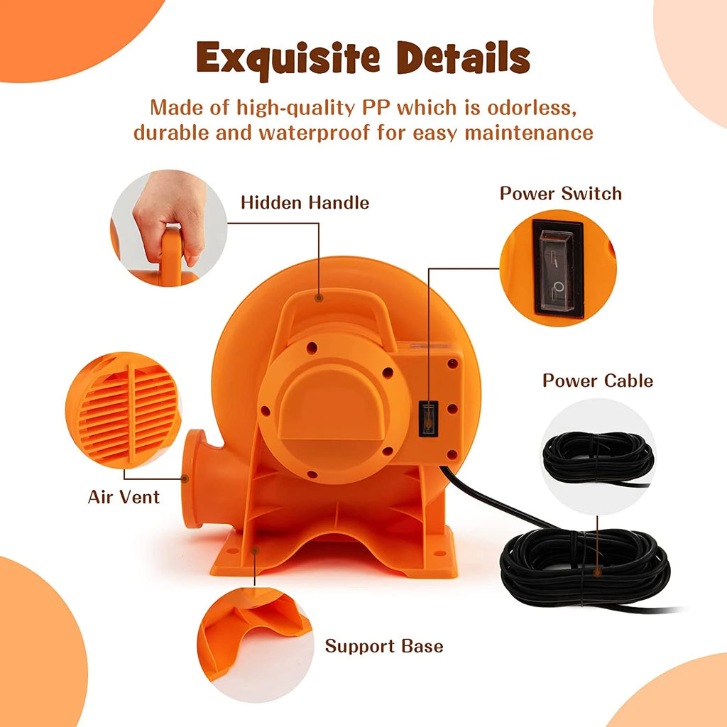 380W 0.5HP Air Blower with 25 FT SJTW Wire, IPX4, GFCI Plug W8244