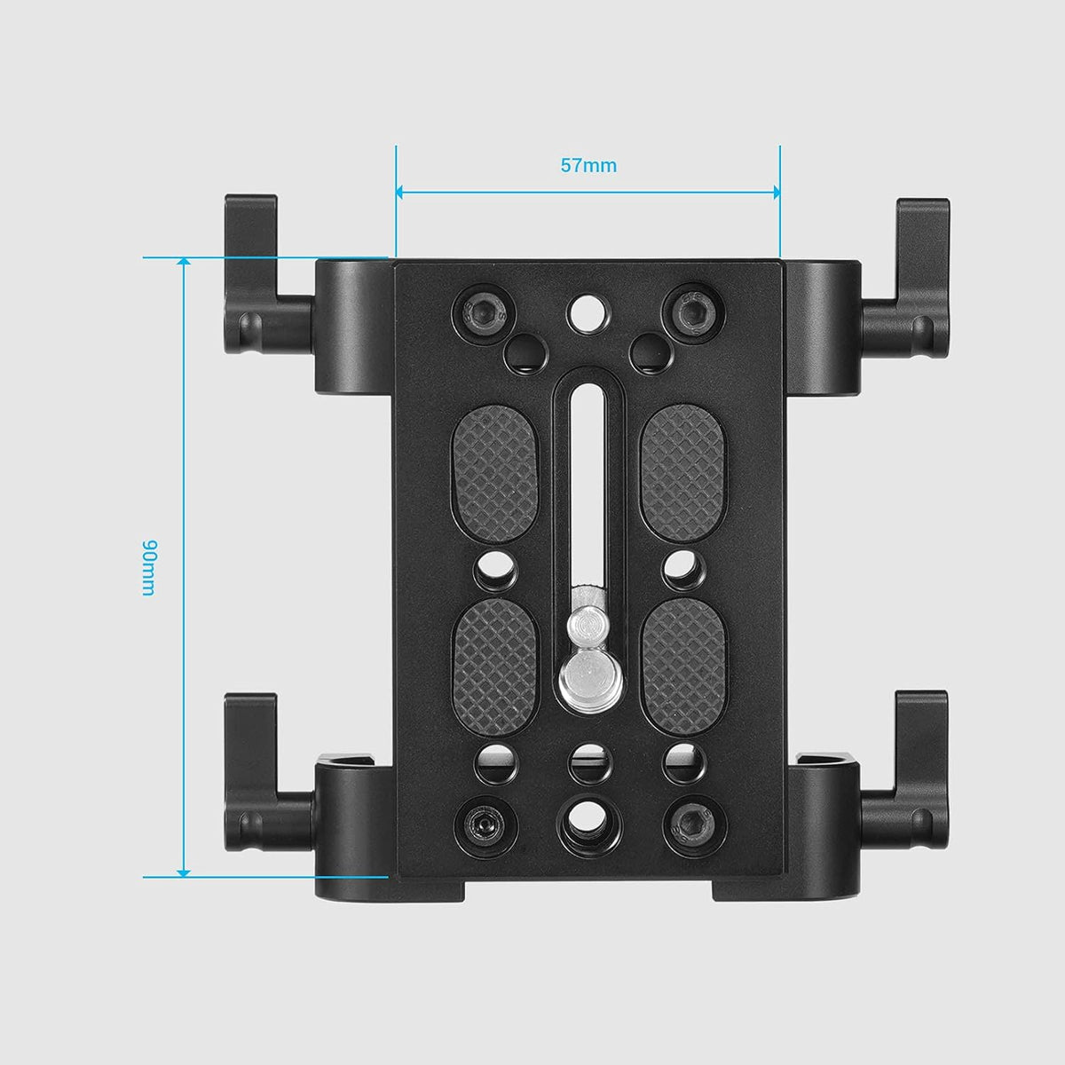 Camera Tripod Mounting Baseplate with 15mm Rod Clamp Rail Block J1140