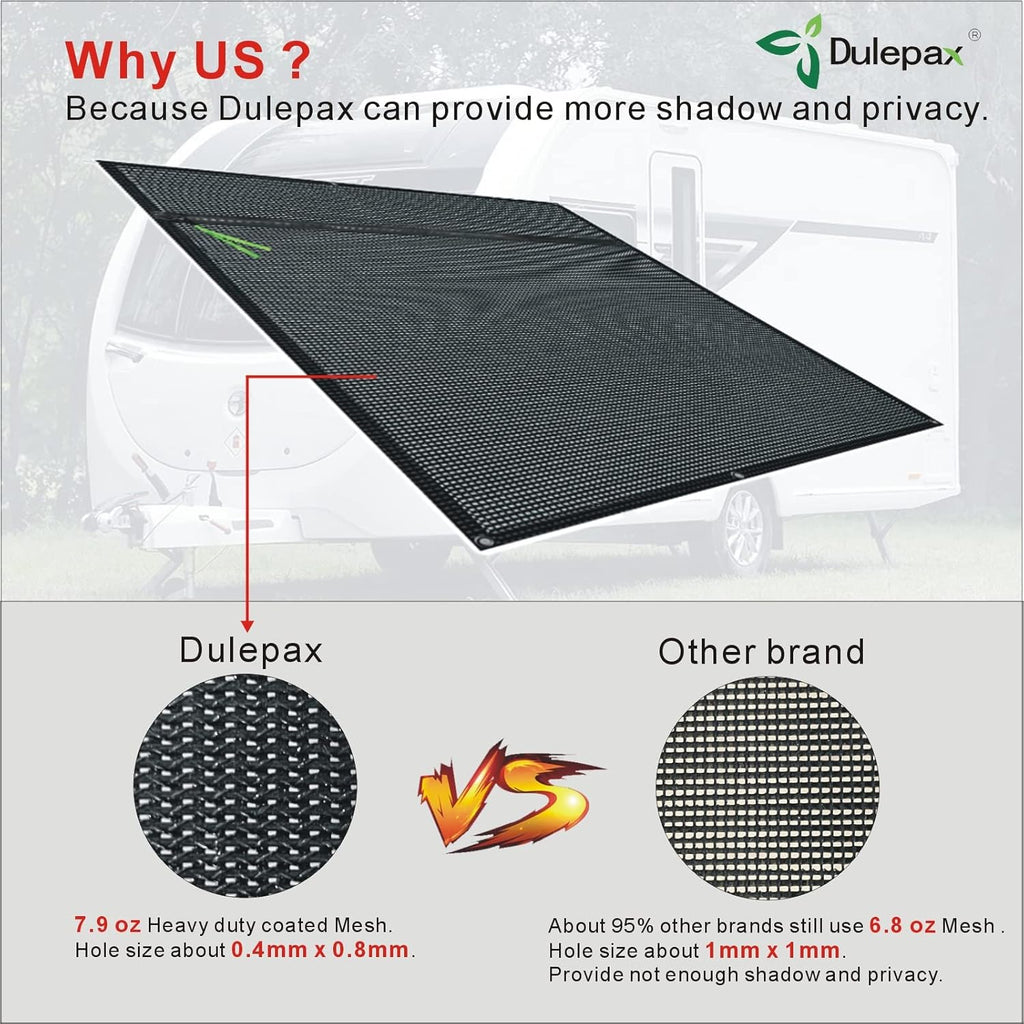 RV Awning Shade Screen with Zipper 8'X20'3'' Universal with Complete Kits N384