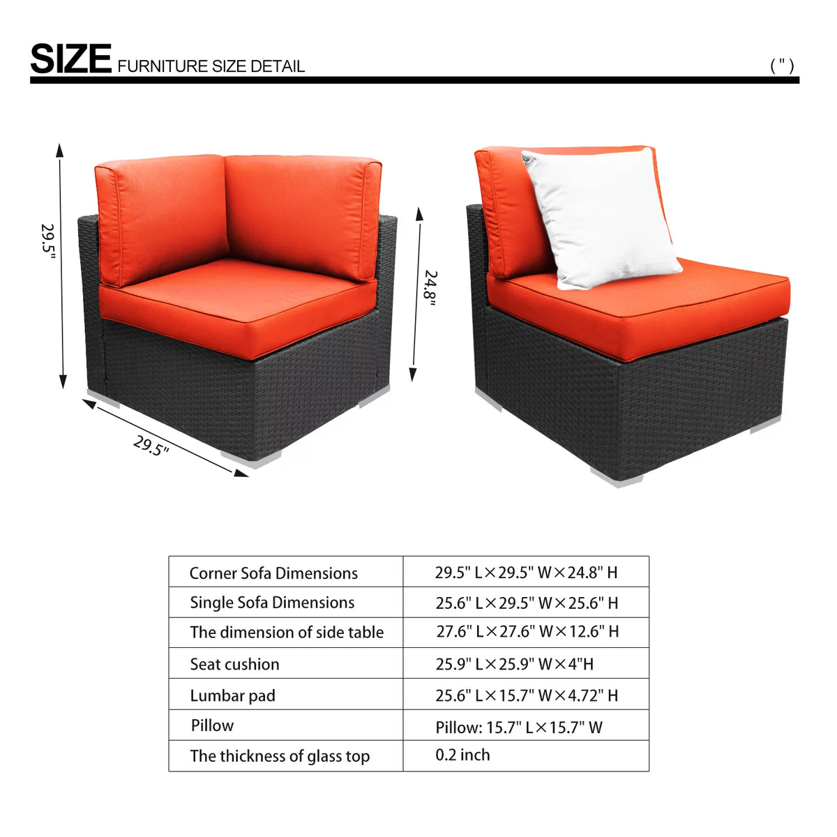 3 Pcs PE Rattan Wicker Patio Sofa Set Q208