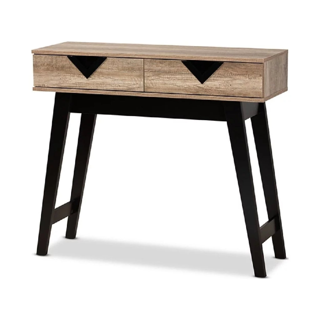 Light Brown Wood 2-Drawer Console Table W770