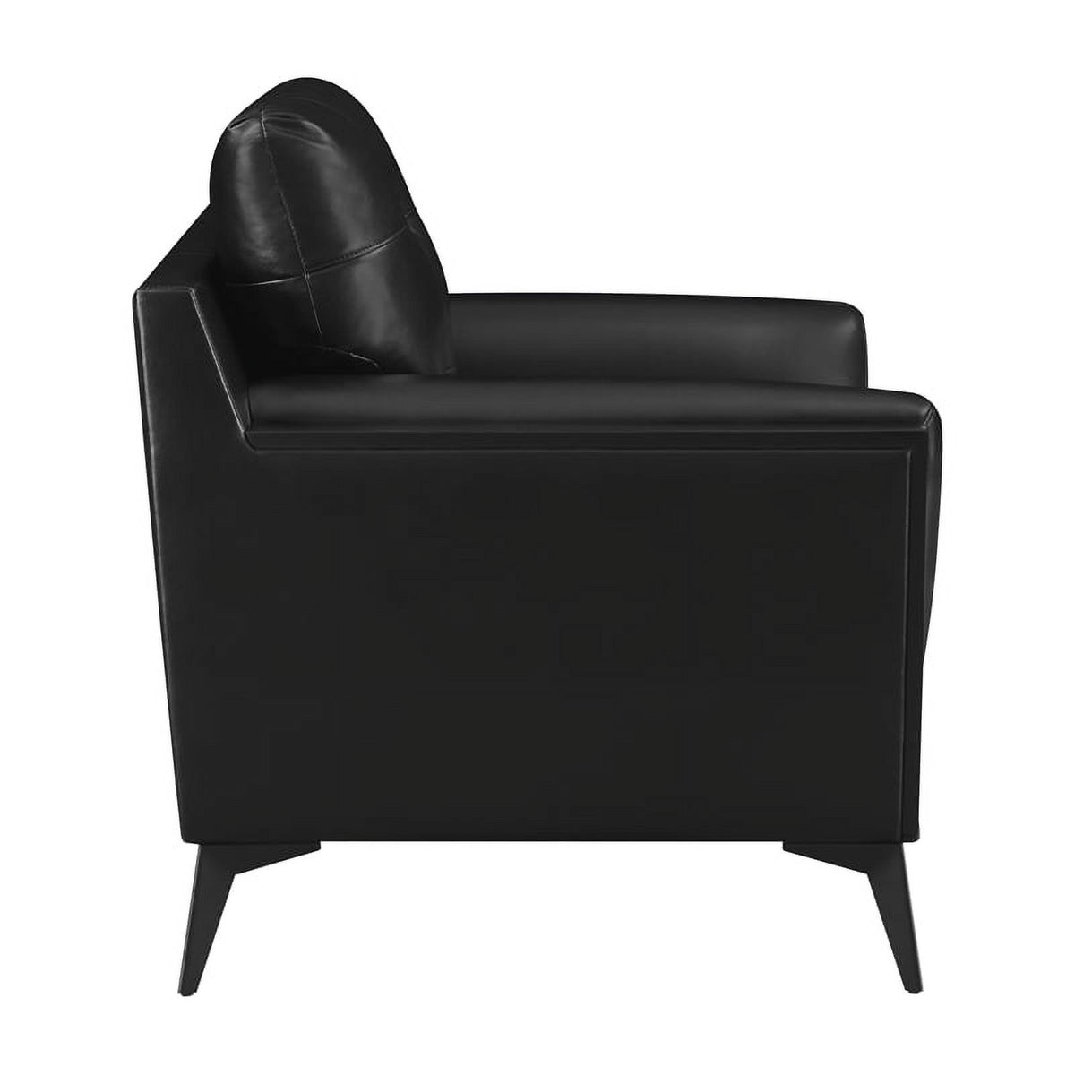 Modern Faux Leather Upholstered Turfed Chair in Black L465008