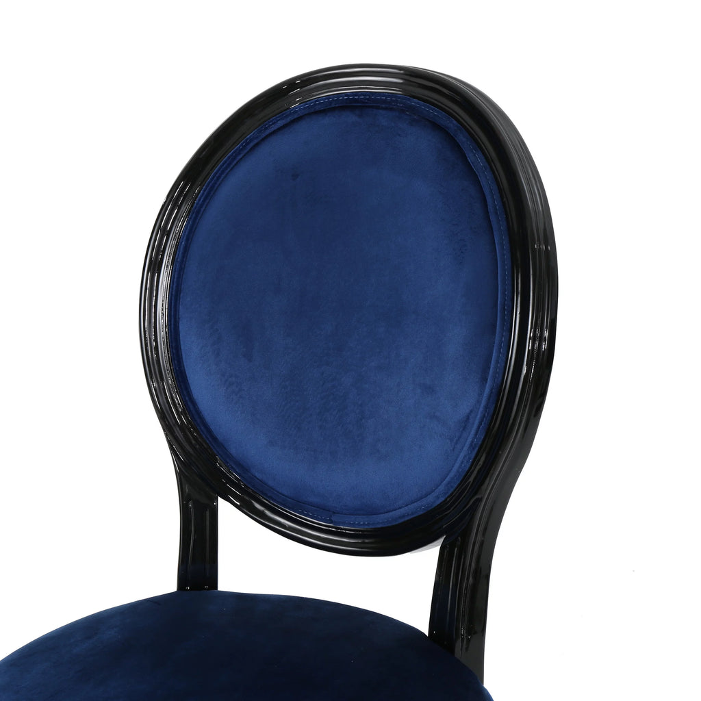 Velvet Dining Chairs Set of 4 Navy Blue O748