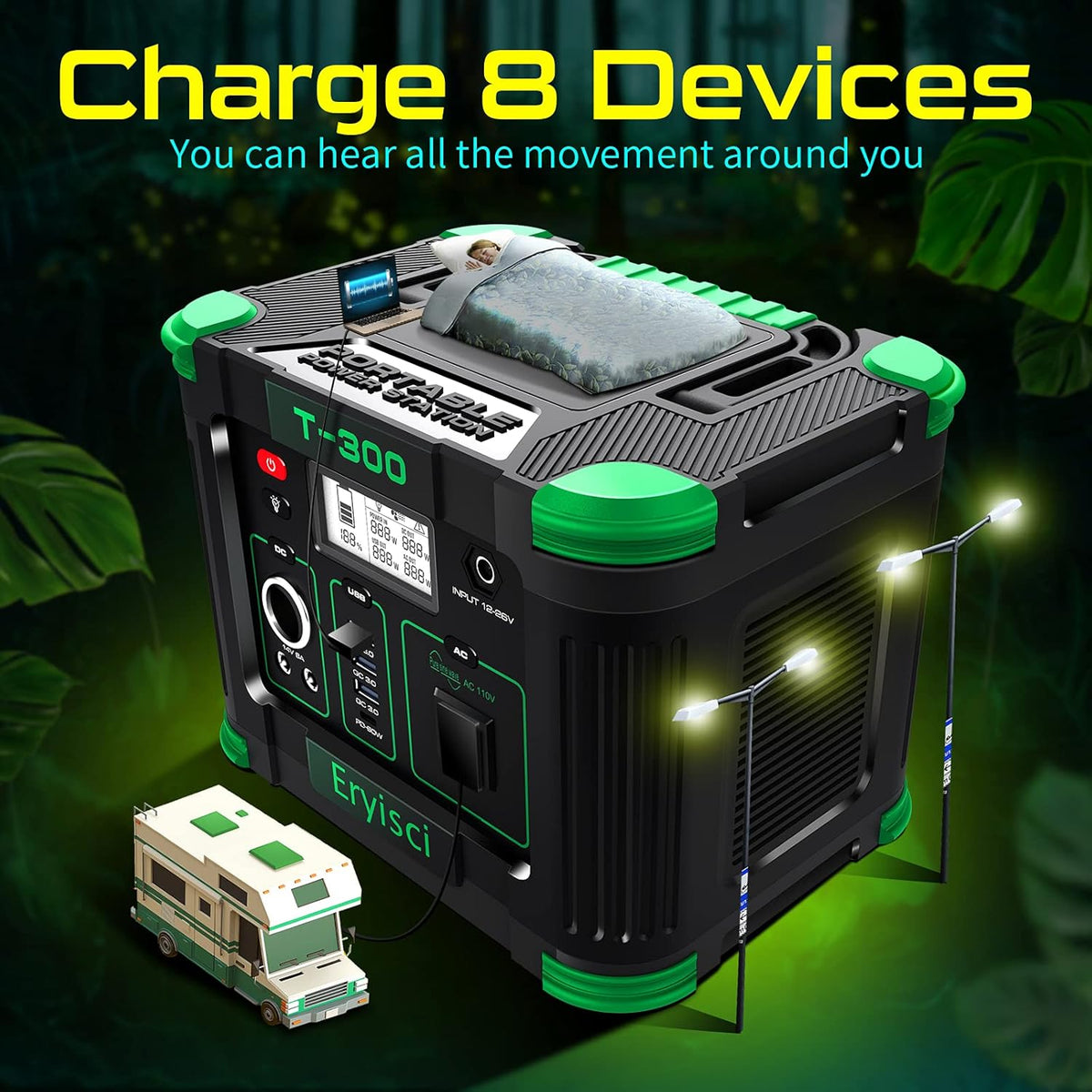 300W Portable Power Station with 110V AC Outlet O509472