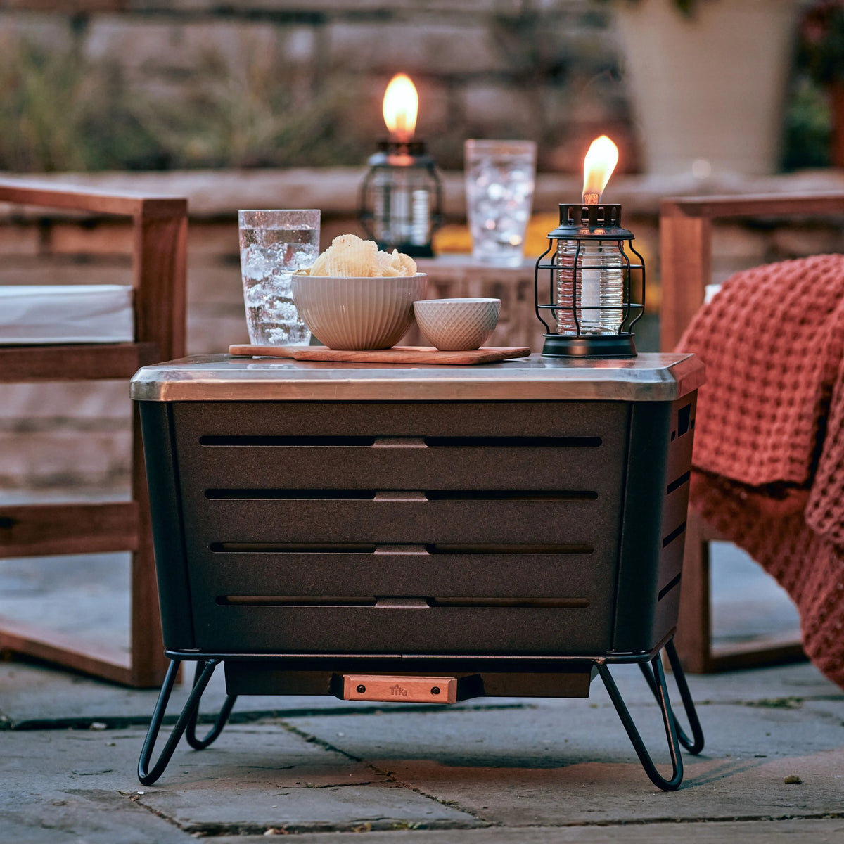 Gold Fire Pit Table Top Cover J85934