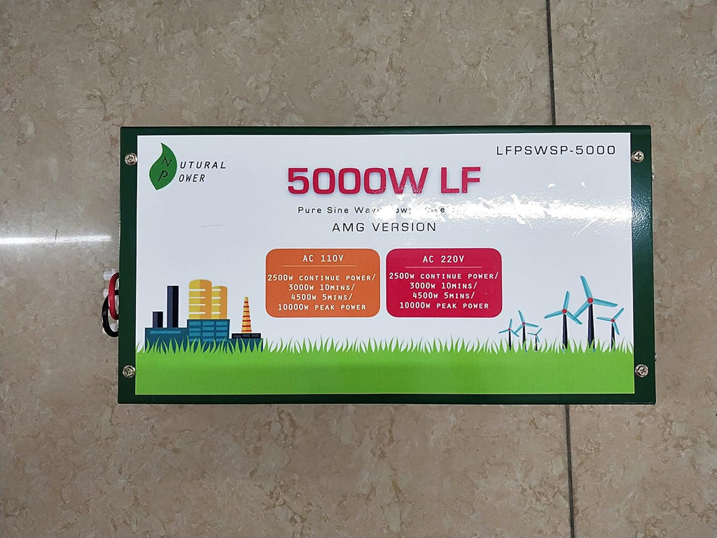 5000W Pure Sine Wave Power Inverter DC 12V to AC 110V and 220V 60Hz G608460