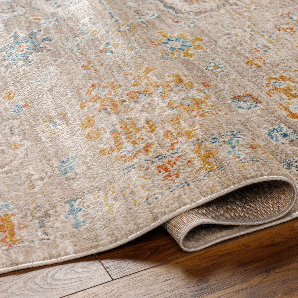 Brown Gray Beige Area Rug E565