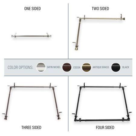 Black Multi Angle Ceiling Rod 48-84 inch Three Sided E52563