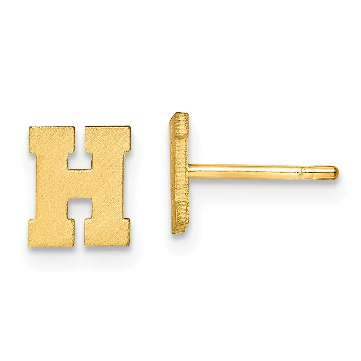 10K Yellow Gold Initial H Post Earrings Y4172