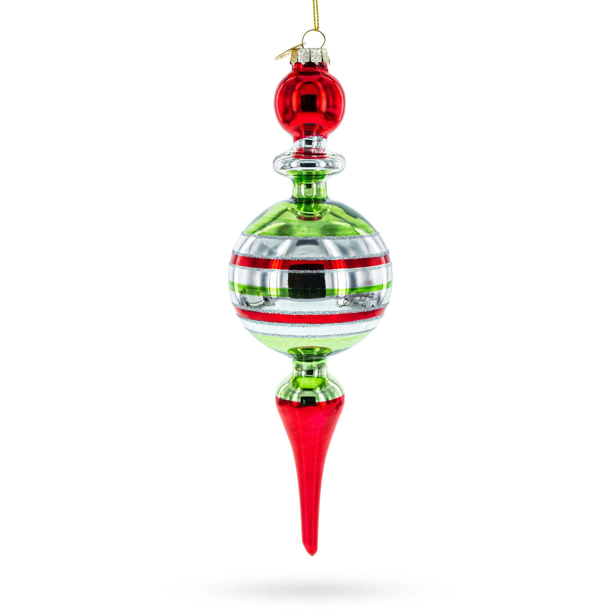 Multicolored Blown Glass Christmas Ornament V6048