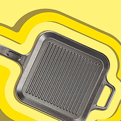 12 Inch Seasoned Cast Iron Grill Pan with Loop Handles R3415