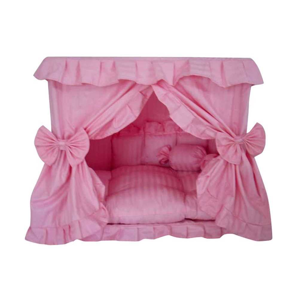 Pink Pet Dog Bed with Pillow Q71362