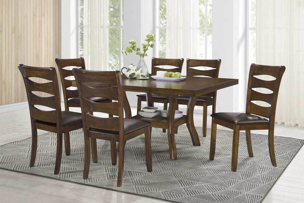 Brown Finish Wood Dining Table with Display Shelf Z2899