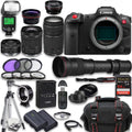 Mirrorless Cinema Camera with RF 24-105mm STM, RF 50mm f/1.8 STM, EF 75-300mm f/4-5.6 III, 420-800mm Lens, 128GB Memory, TTL Flash, Battery, Tripod U7182