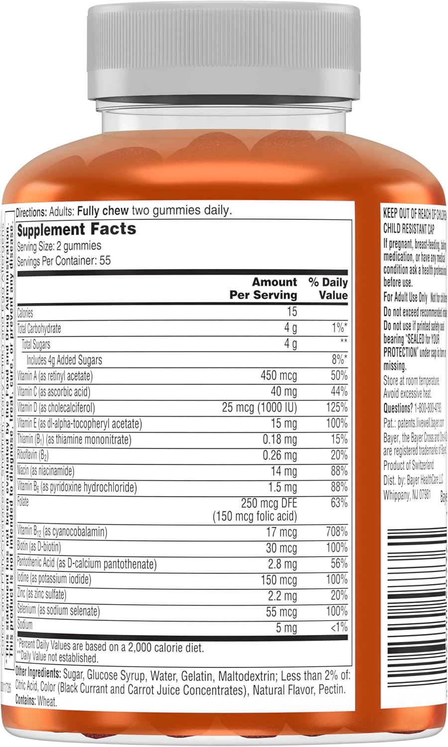 Women's 50+ Advanced Multivitamin Gummies, 110 Count L70916