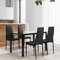 Black Faux Leather Upholstered Dining Chair Set of 4 K737