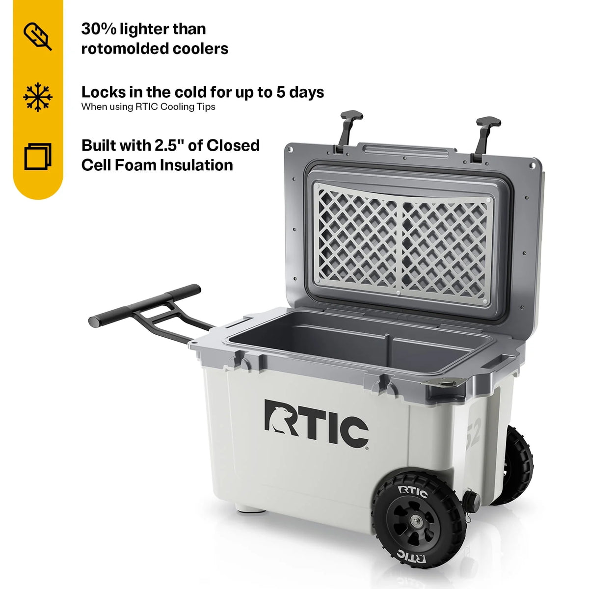 52 QT Wheeled Hard-Sided Ice Chest Cooler V4518
