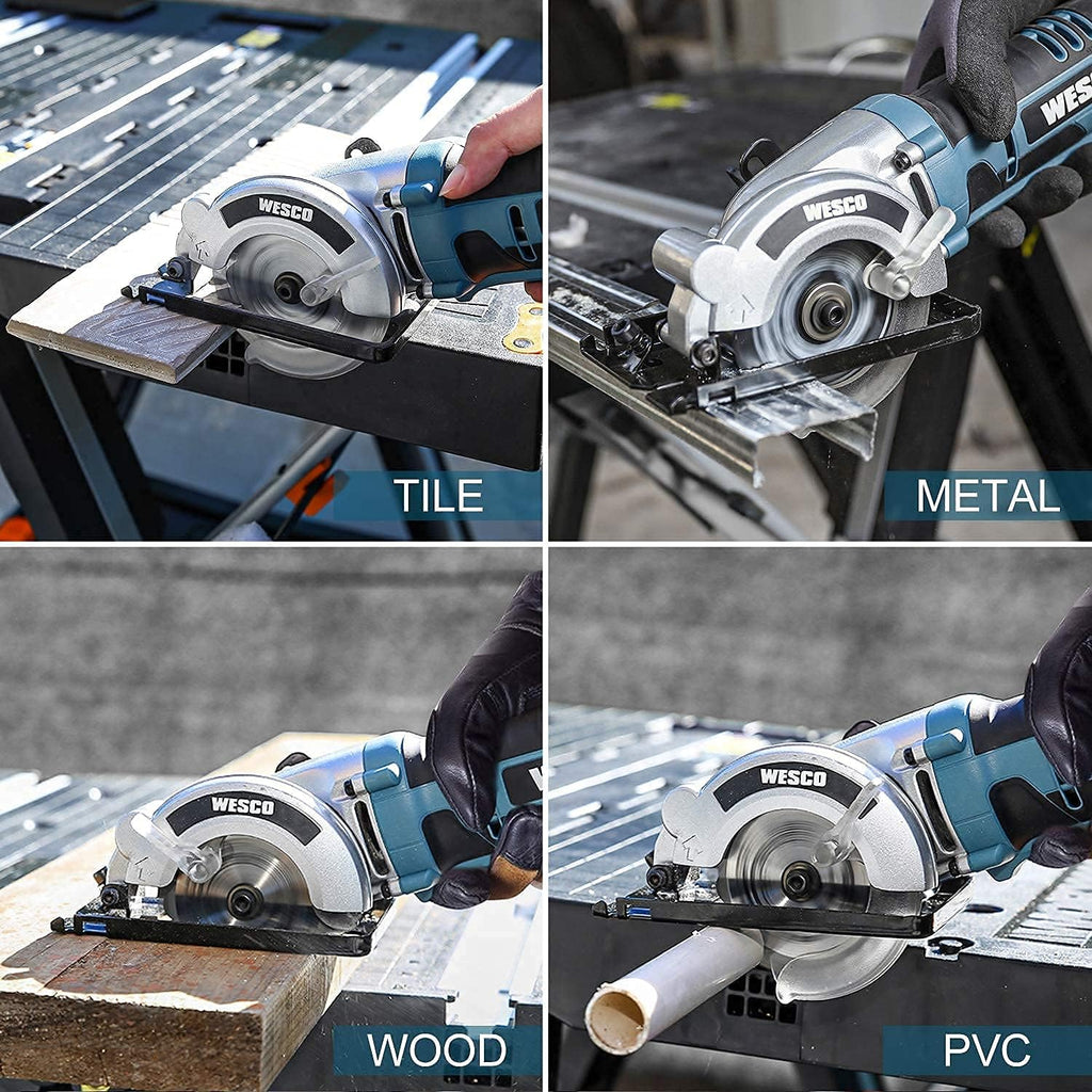 Cordless Mini Circular Saw with 2.0Ah Battery and Fast Charger W793