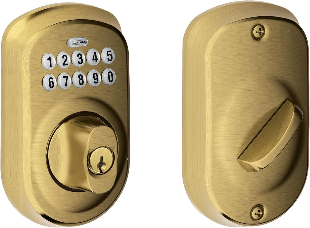 Keypad Deadbolt Electronic Keyless Entry Lock Bright Brass Q13807