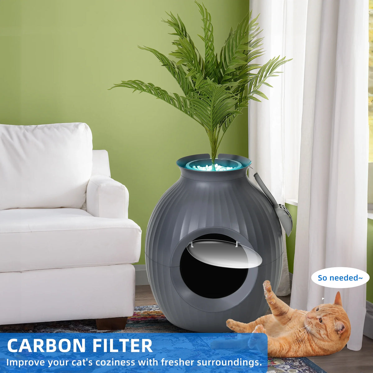 Enclosed Cat Litter Box with Odor Control Q545274